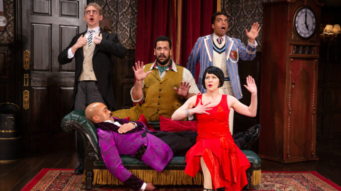 0997_The Play That Goes Wrong Chicago Company_photo by Jeremy Daniel